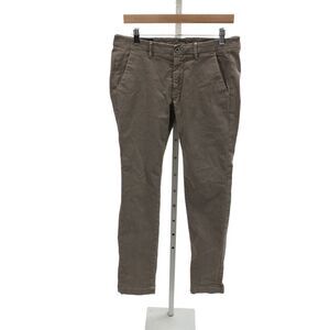 Masons Men Chino Pants Brown Geometric 98% Cotton Button Size 48